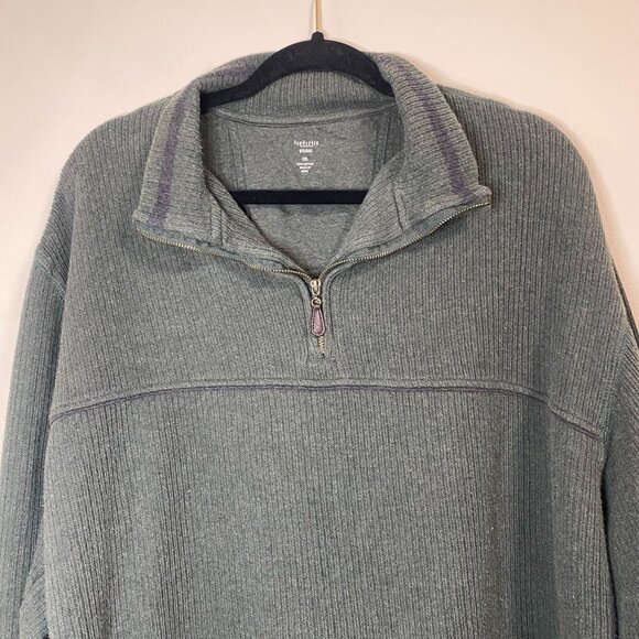 Van Heusen Studio Men's 1/4 Zip Pullover Sweater XXL Green Cotton - Picture 3 of 8